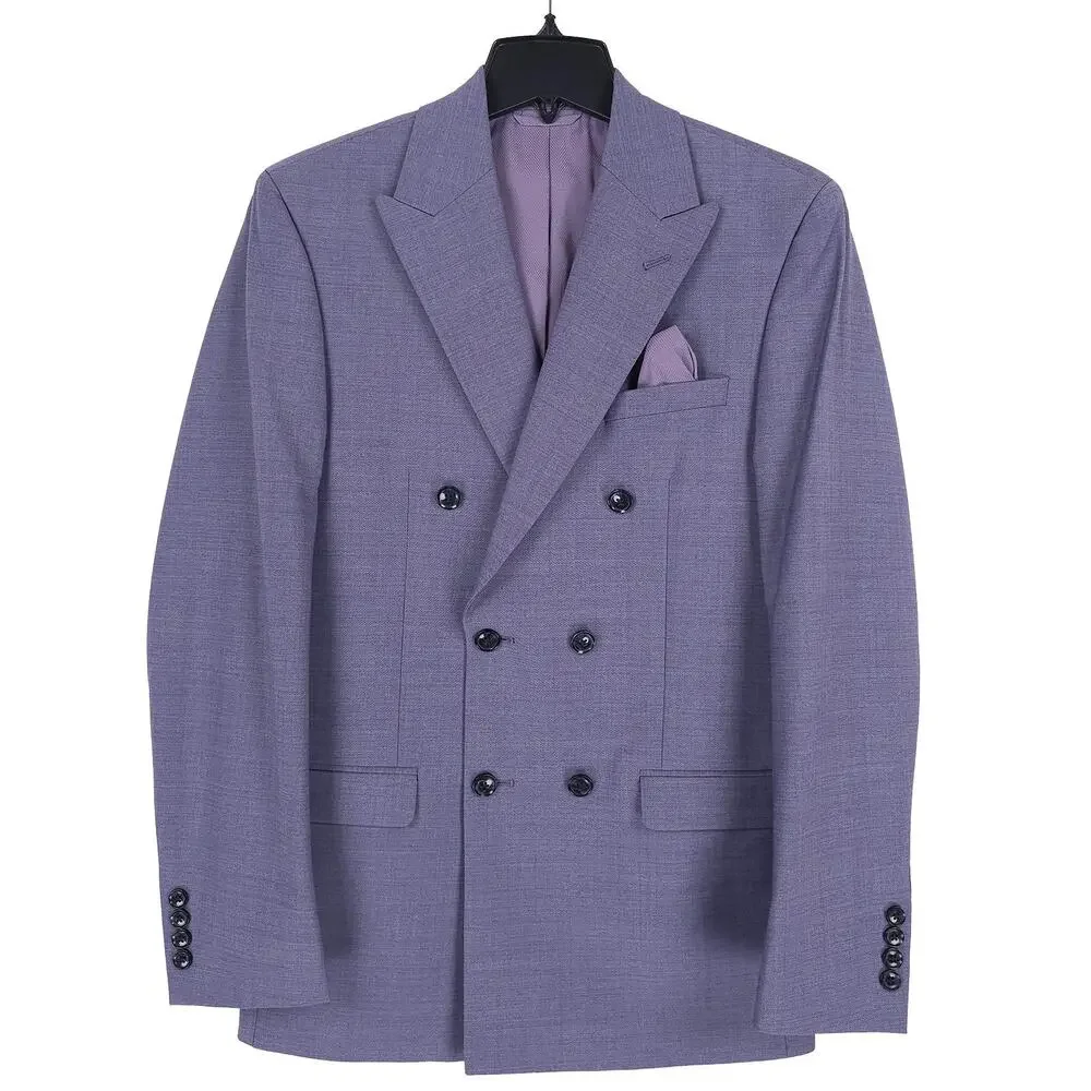 Bar III Mens Slim Fit 2 Piece Suit 36R 32x30 Lavender Purple Solid Stretch Wool